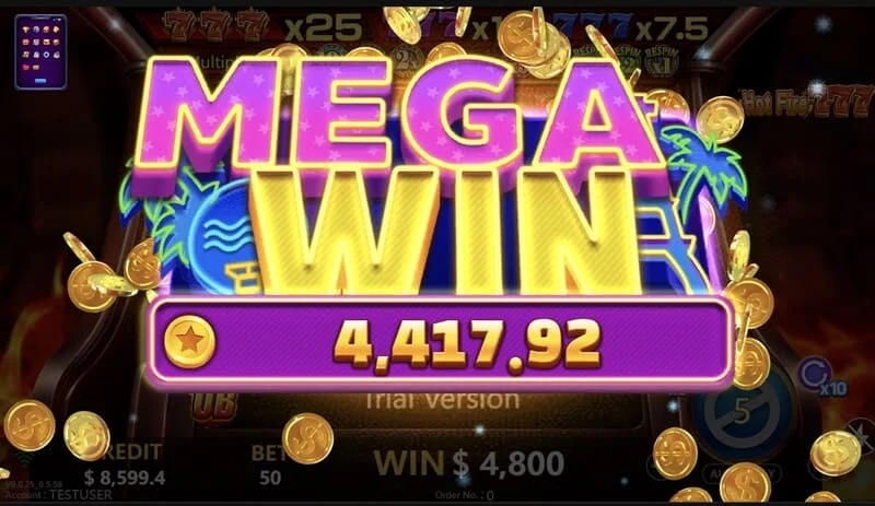 Hot Fire 777 - stor gevinst på Prize Line